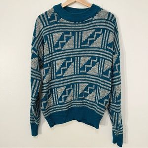 Vintage Gioni Designs Geometric Sweater Made in Korea Men’s Size XL